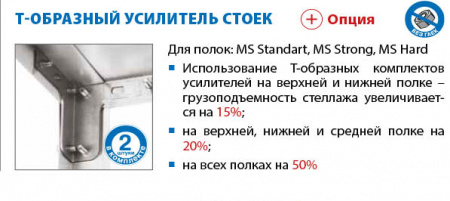 Стеллаж металлический MS STRONG 1600х1000х300 (4 полки)
